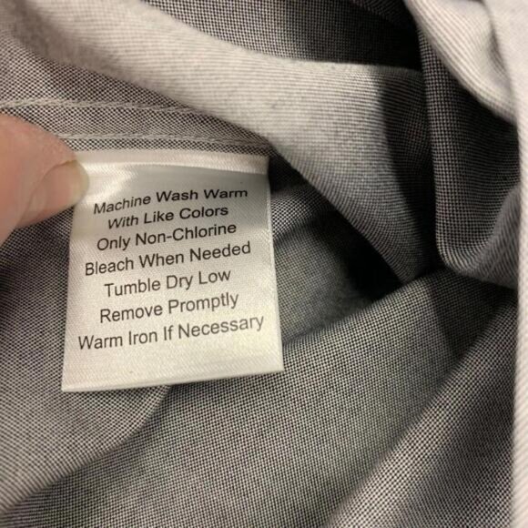 Joseph Abboud Mens Gray Non Iron Long Sleeve Button Up Shirt Size 17.53233 - Picture 5 of 7